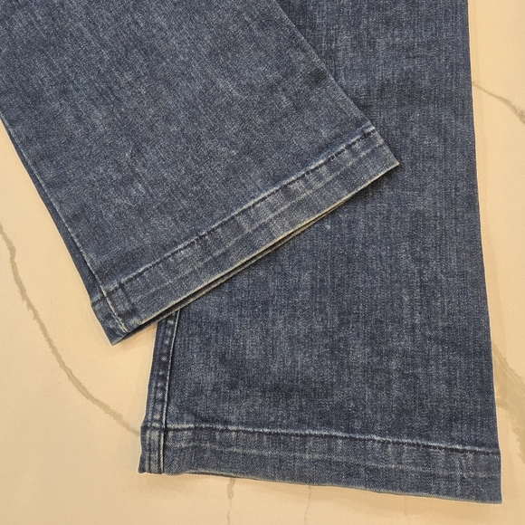 H&M Coachella Collection Slim Stretch Flare Leg Denim Jumsuit Overalls Size 6 - Picture 9 of 13